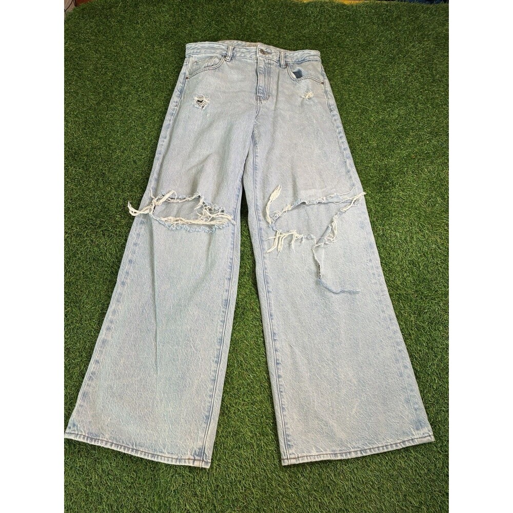 PacSun Jessie High Rise Baggy Distressed Wide Leg Jeans Women’s 29 Light Wash